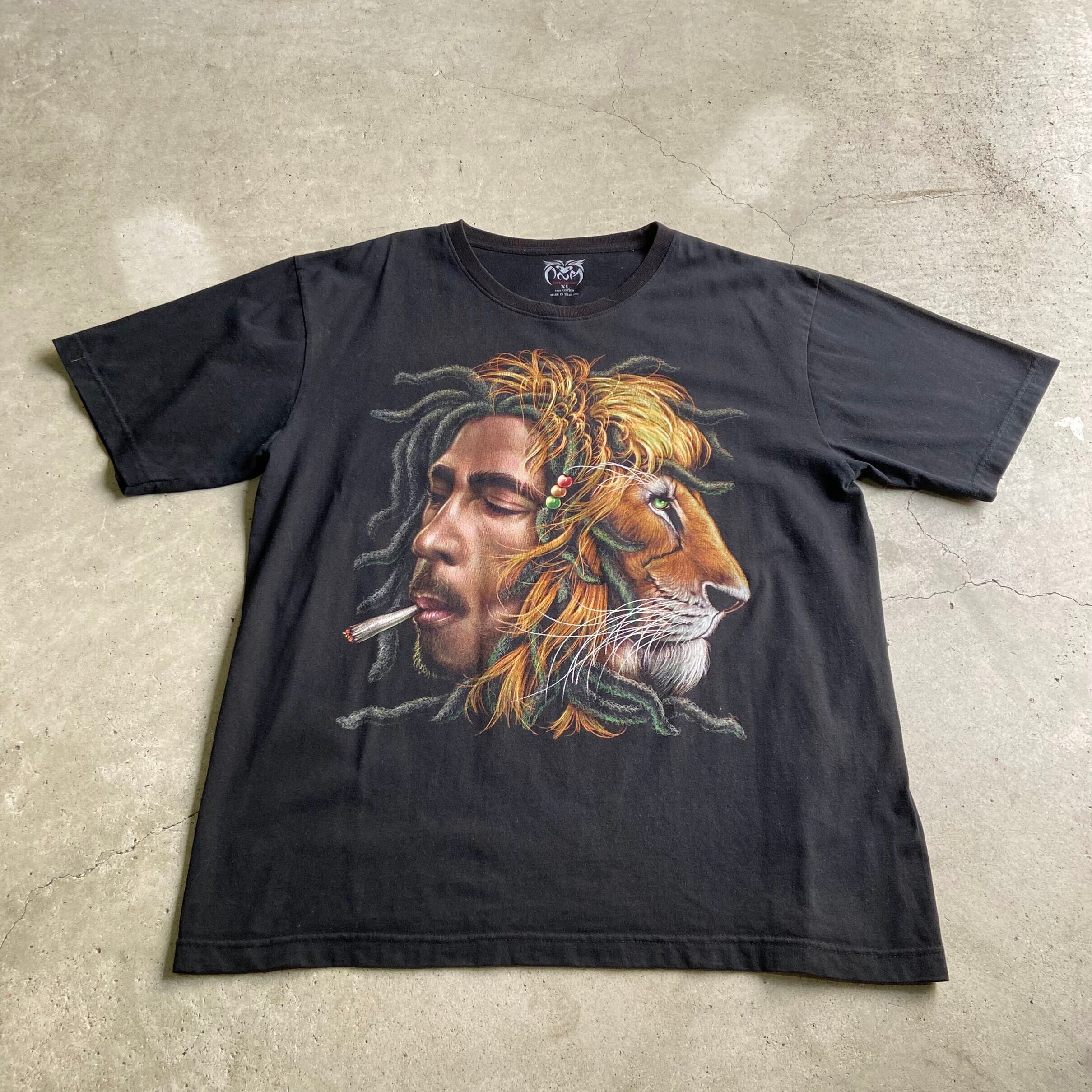 【新入荷SALE対象外】訳あり特価 BOB MARLEY ボブ・マーリー バンドTシャツ 両面プリント メンズXL 古着 バックプリント ライオン 黒  ブラック【Tシャツ】 | cave 古着屋【公式】古着通販サイト