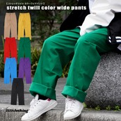 \SALE/◆ストレッチツイル カラーワイドパンツ◆ ku-53201