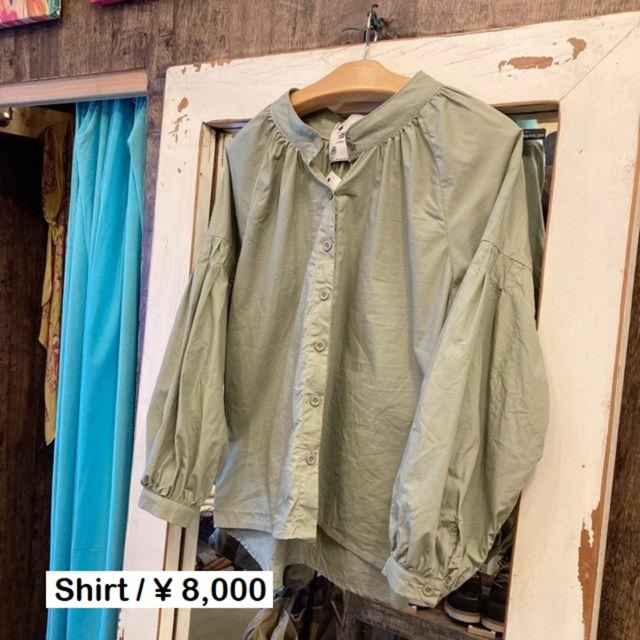 TOPANGA Lady's　クラシック長袖ブラウス　カーキ