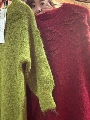 セブンデイズ　1251155　立体ニット x チュールOP  冬