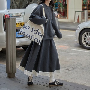 hem lace skirt　J00219