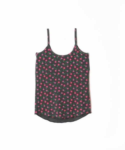 HOLIDAY】 super rib camisole (flower / charcoal） | olaf