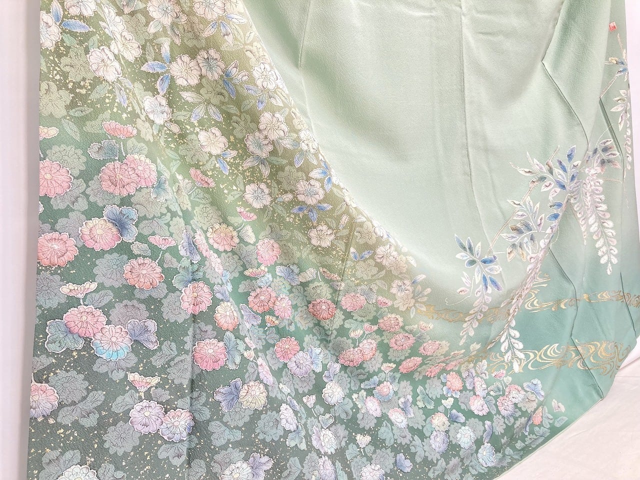 希少品 作家物 藤の花 絞り トールサイズ 落款 訪問着 正絹 袷