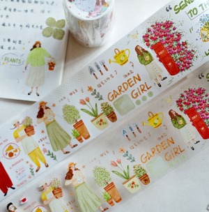 EM36 yier 壹洱文創【粉色日记】人物 マスキングテープ / PETテープ