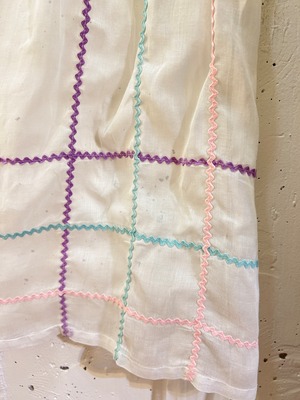 vintage pastel rickrack tape white apron