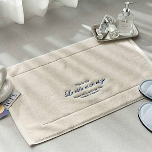 french typo towel foot mat / フレンチ タイポ タオル フット マット ラグ ホテル式 韓国インテリア雑貨