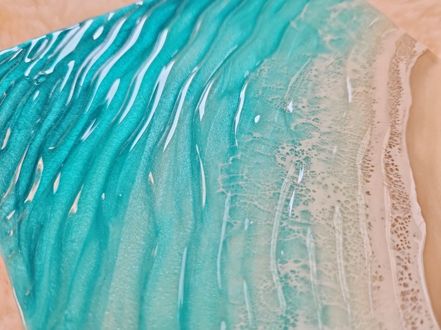 454.オーシャンレジンアート 波紋アート 15㎝パネル