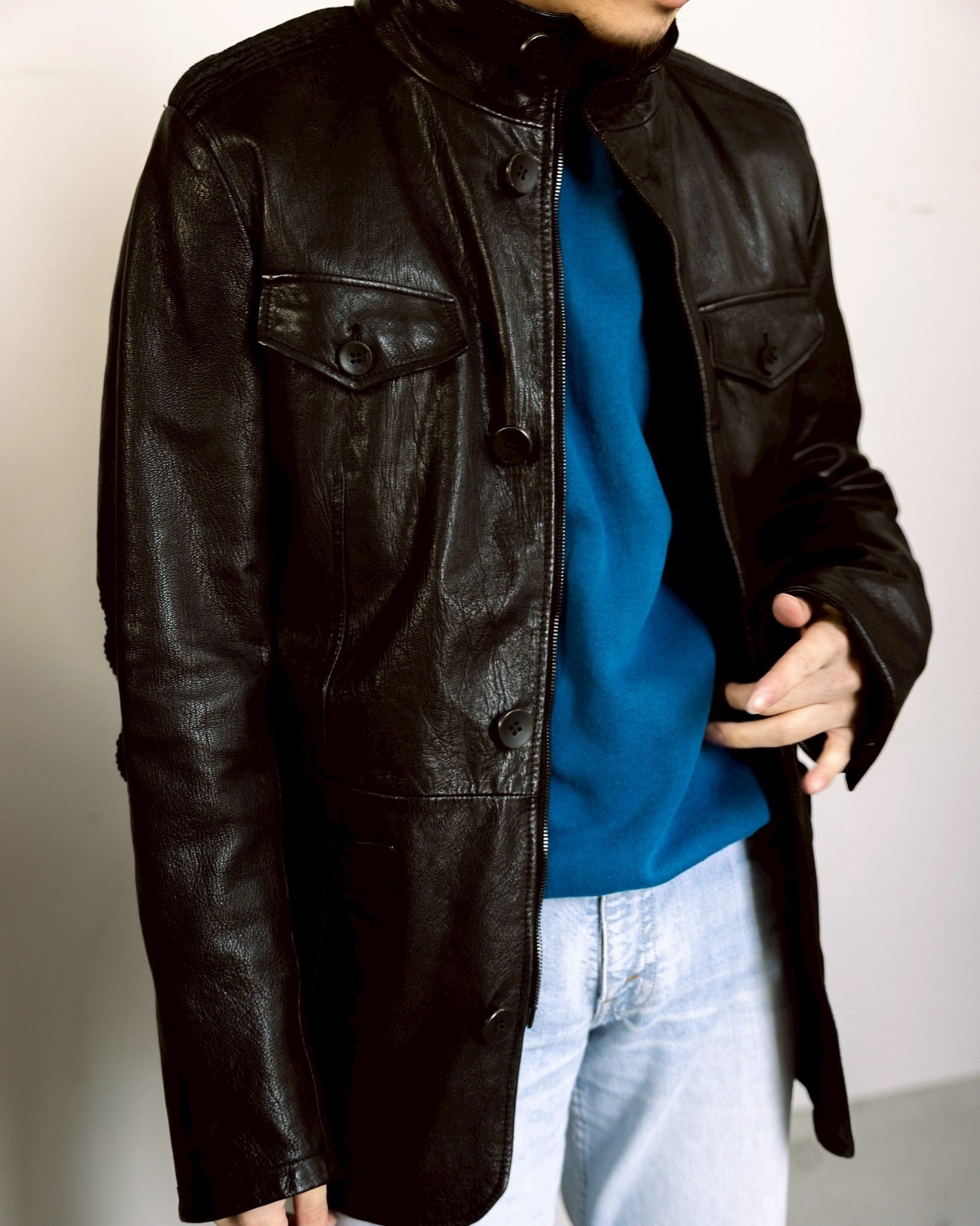 Old EMPORIO ARMANI Leather jacket/オールド エンポリオ アルマーニ
