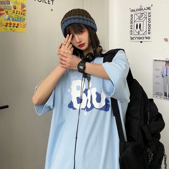 スタイルプリントカジュアルTシャツ サマールーズトップス 大きめサイズ かわいい 夏物 ケッペル79910756955