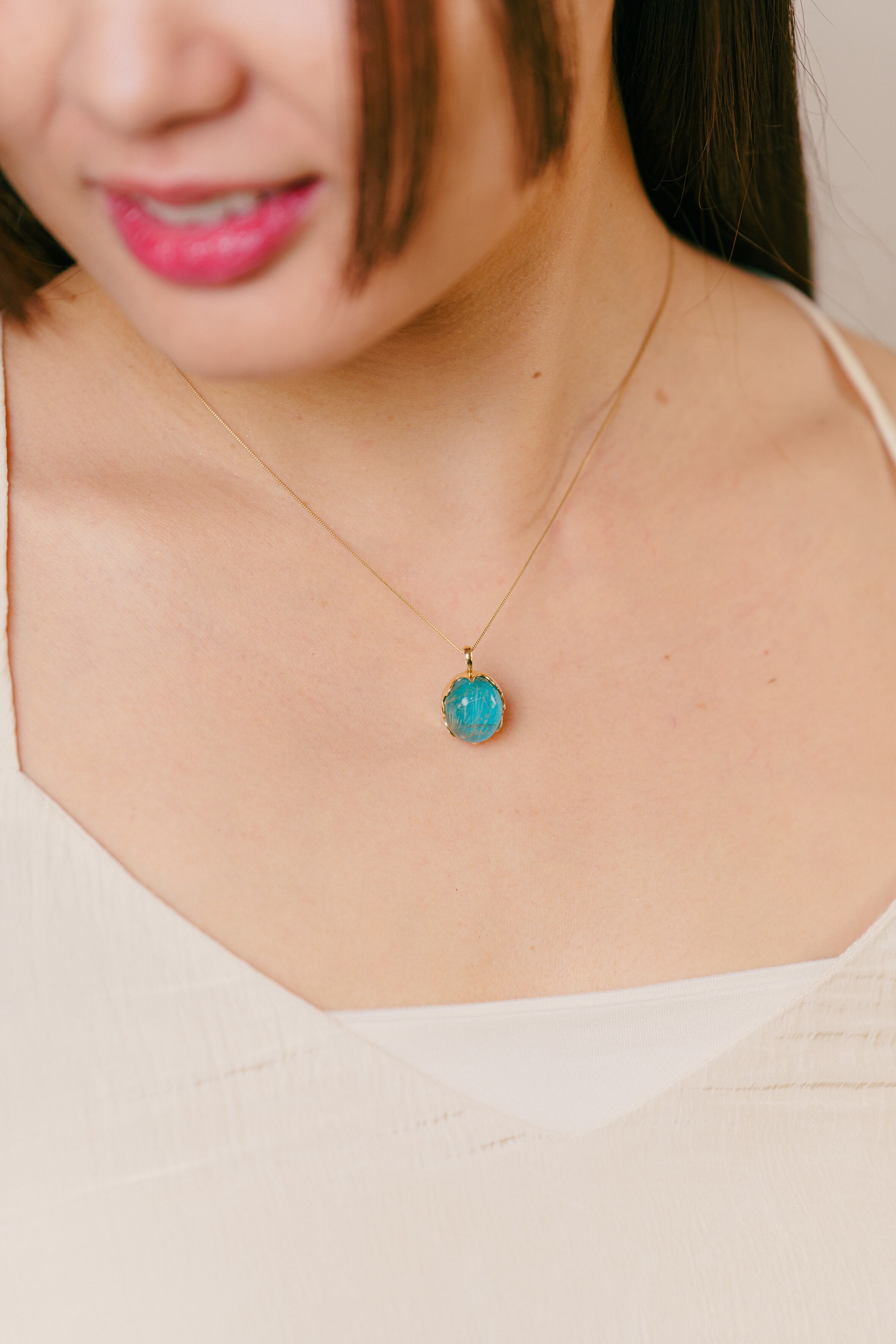 ルチルとトルコ石