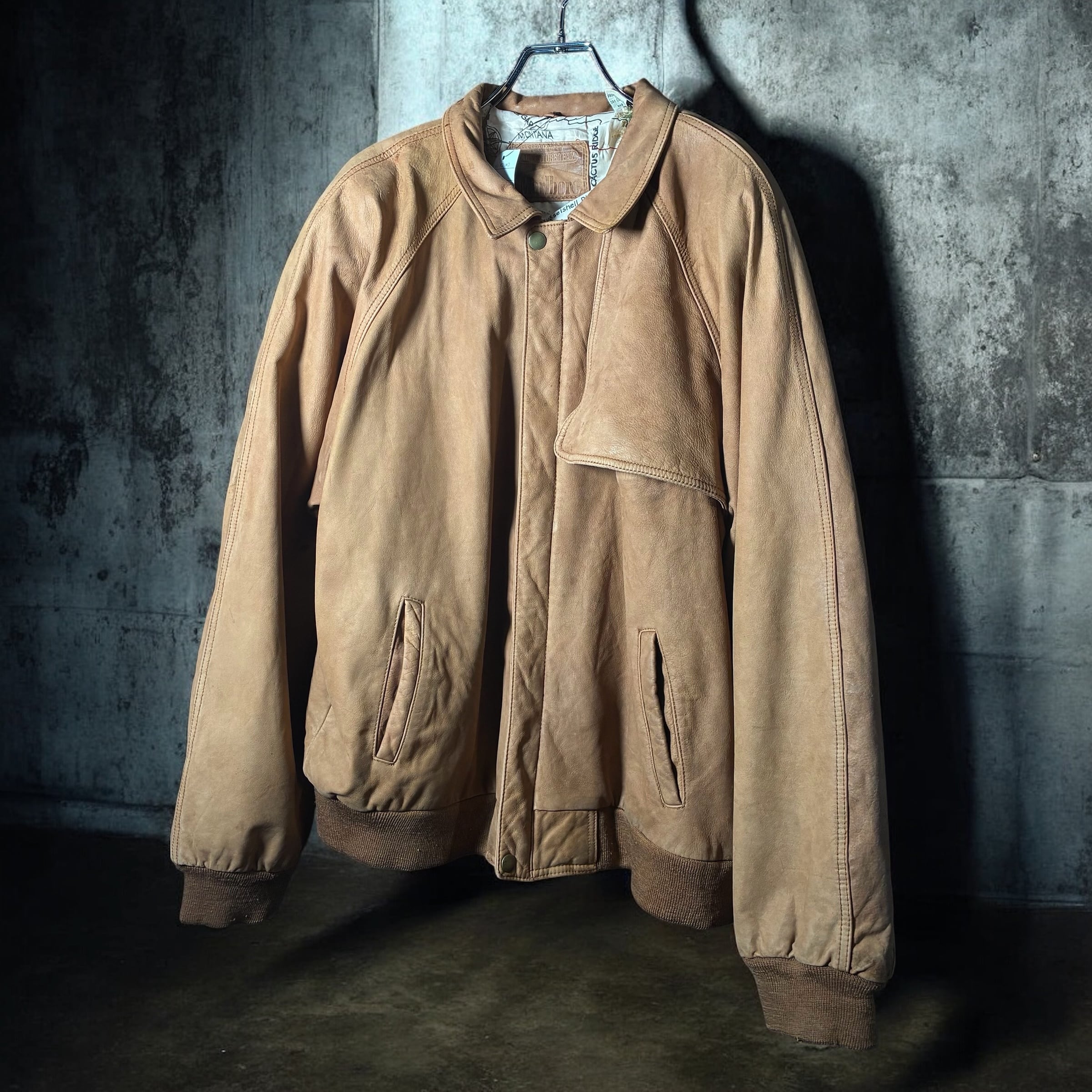 90s Marlboro レザージャケット 本革 マルボロ ブラウン | 古着屋 the moon