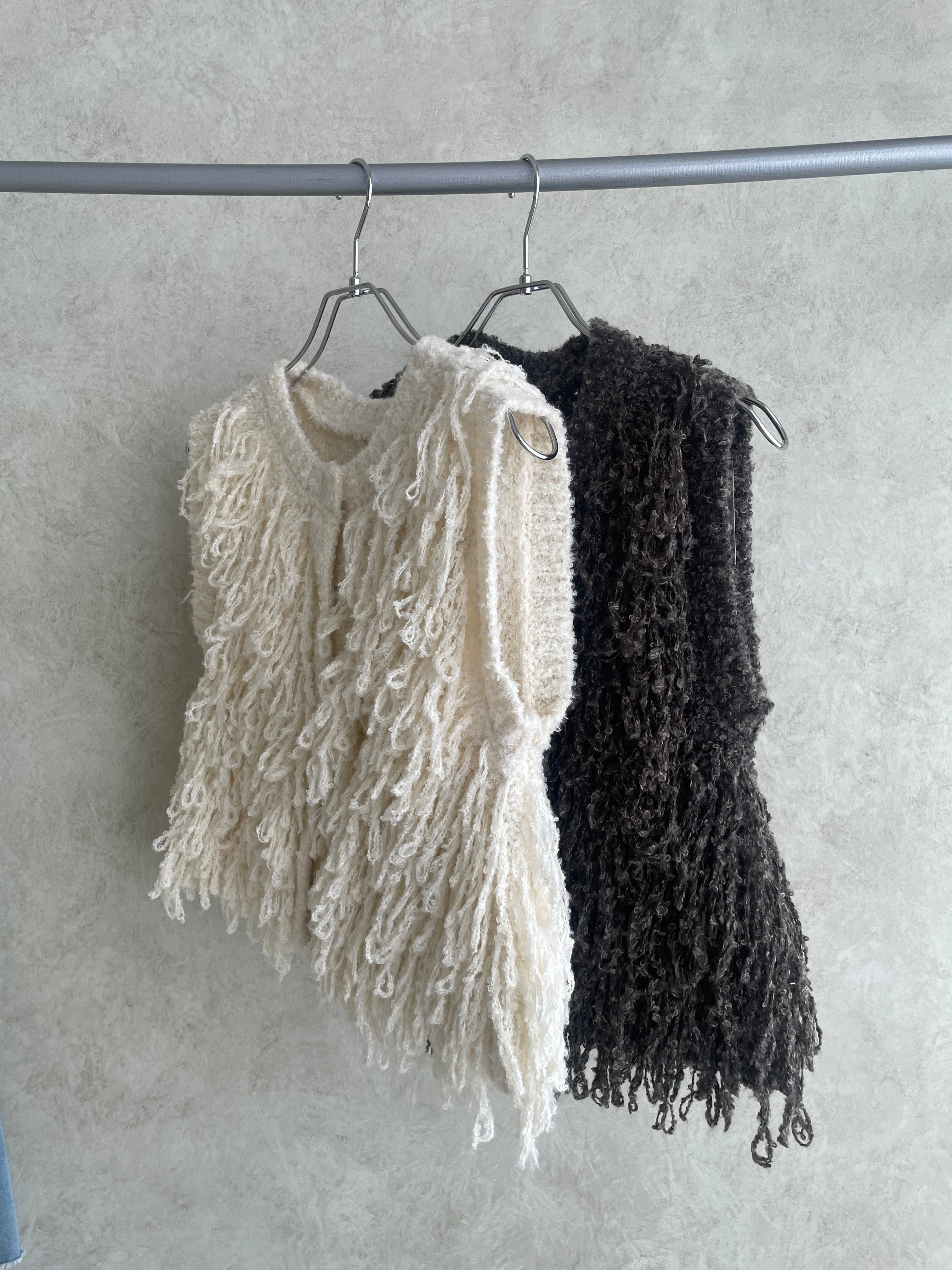 fringe knit vest