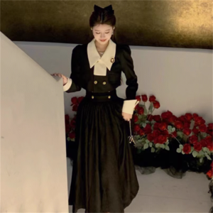 【送料無料】 ドレスデート ロングドレス 衣装 パーティドレス ロング マキシ 長袖 Vネック Aライン フレア コルセット 編み上げ レースアップ リボン エレガント 可愛い 大人可愛い きれいめ シンプル カジュアル シック コンサバ 華やか 大人 上品 おしゃれ お洒落 レトロ 主役級 こなれ感 高見え 高級感 フェミニン 無地 春 秋 冬 20代 30代 40代 レディース 女性用 デート お出かけ 女子会 お呼ばれ 休日 お茶会 入学式 入園式 結婚式 二次会 パーティ 演奏会 着回し 普段使い