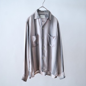 60s' "TOWNCRAFT" ombre stripe rayon shirt
