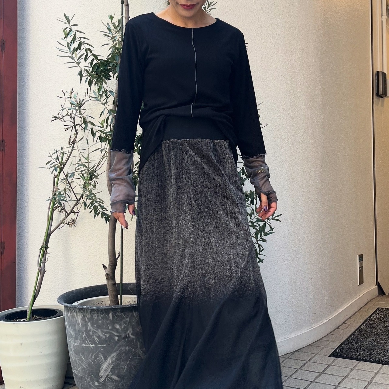 ガレナ galena パット付テレコリブカットソー