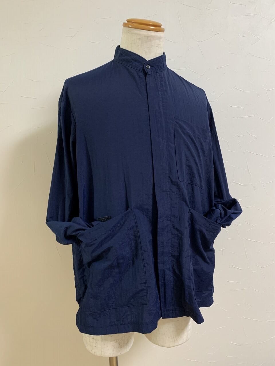 1980's Crinkle Design No Collar Shirt Jacket