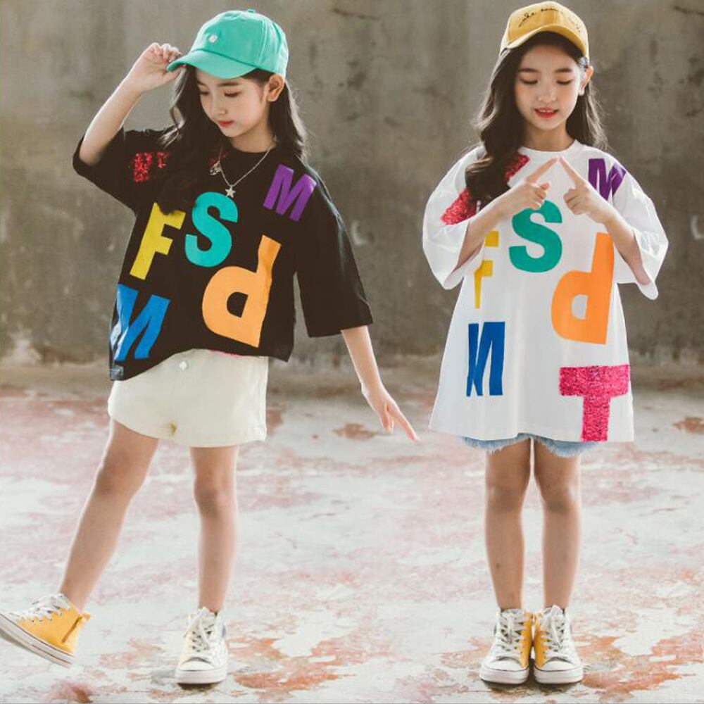 子供服 韓国 キッズ ロングtシャツ 女の子 小学生 春服 夏服 おしゃれ かわいい きれいめ 大人可愛い カジュアル トップス Ritz Chic