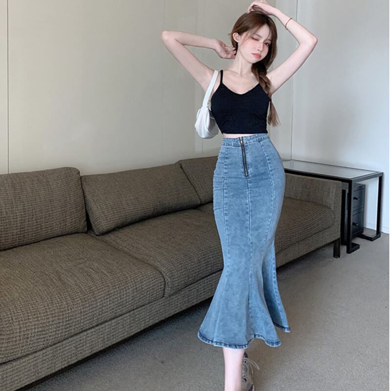 スカート サマースタンダードハイウェストウェストAライン レトロ 夏物 ドラファッションホール17197306722