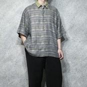 jacquard weave design linen rayon pullover shirt