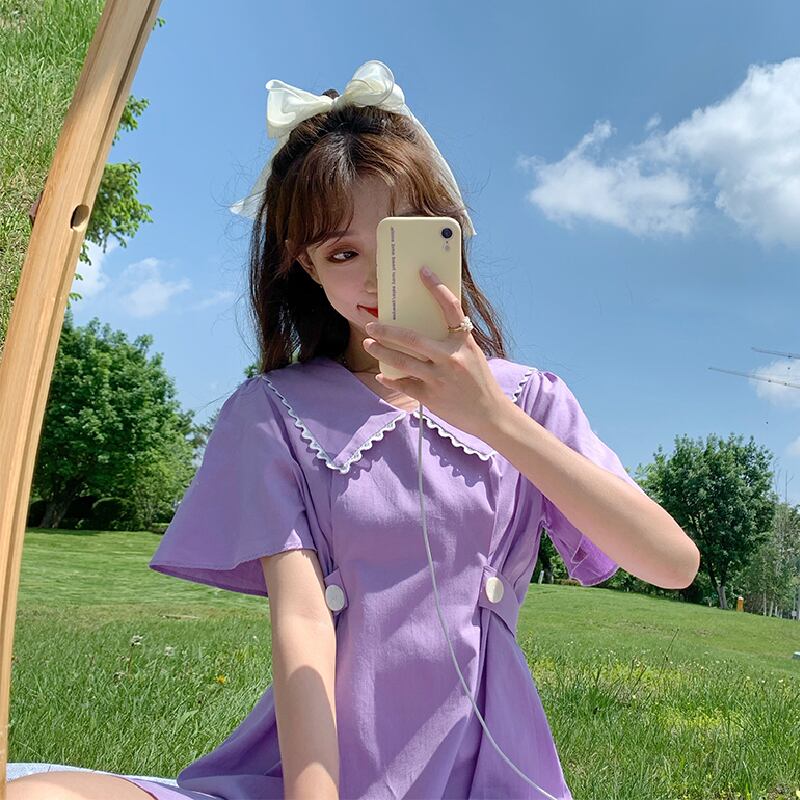 ハイウェストウェストスカート サマードレス レディース 夏物 萌量不足11580376678