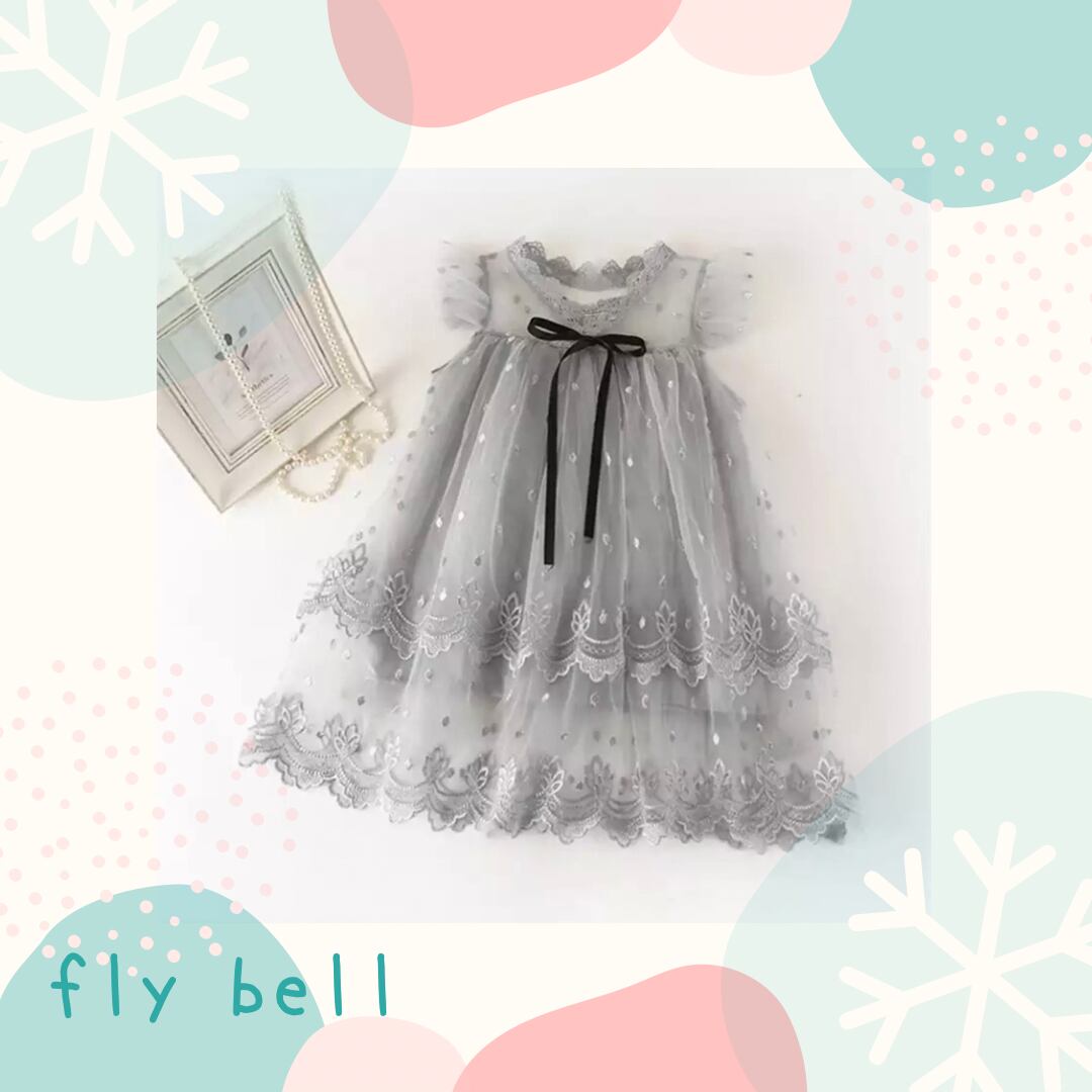 刺繍レースワンピース》》》》》》》》レース 刺繍 リボン クリスマス ドレス パーティー ワンピース プチプラ 海外子供服 韓国 リボン 撮影 フォト イベント