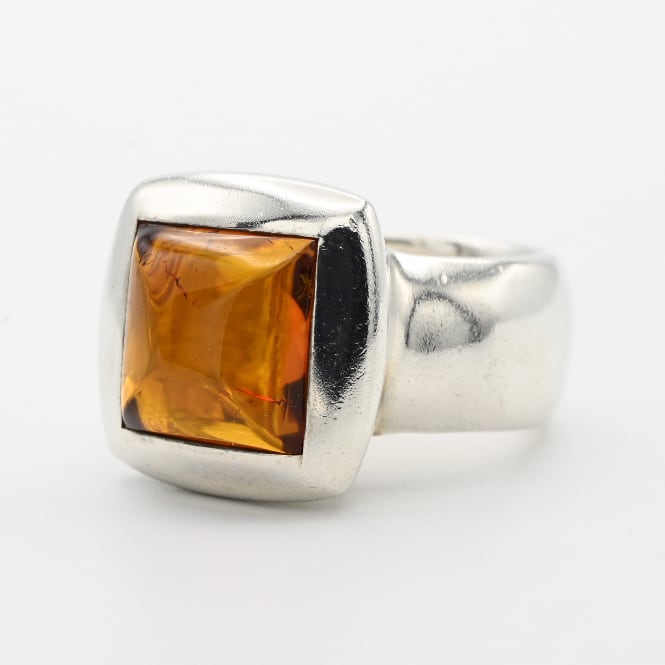 Amber Accent Chunky Square Top Ring By Espo #11.5 / USA
