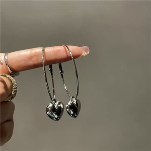 【予約】2way silver heart hoop pierce