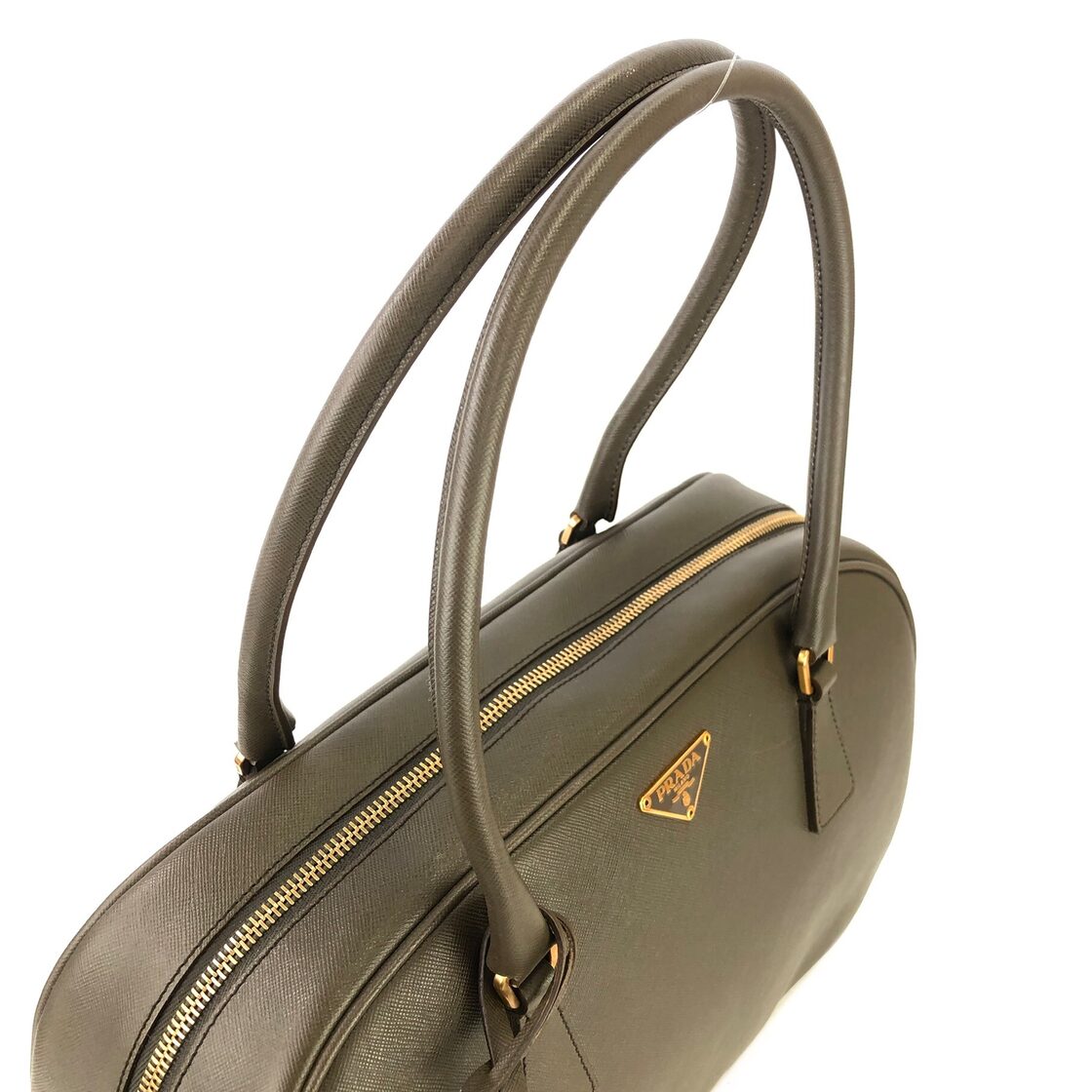PRADA プラダ トライアングルロゴ レザー ミニボストン ハンドバッグ 