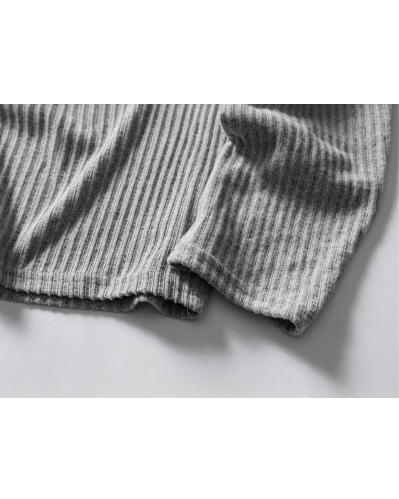 リブニットヘンリーネック長袖Tシャツ　S0668