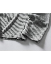 リブニットヘンリーネック長袖Tシャツ　S0668