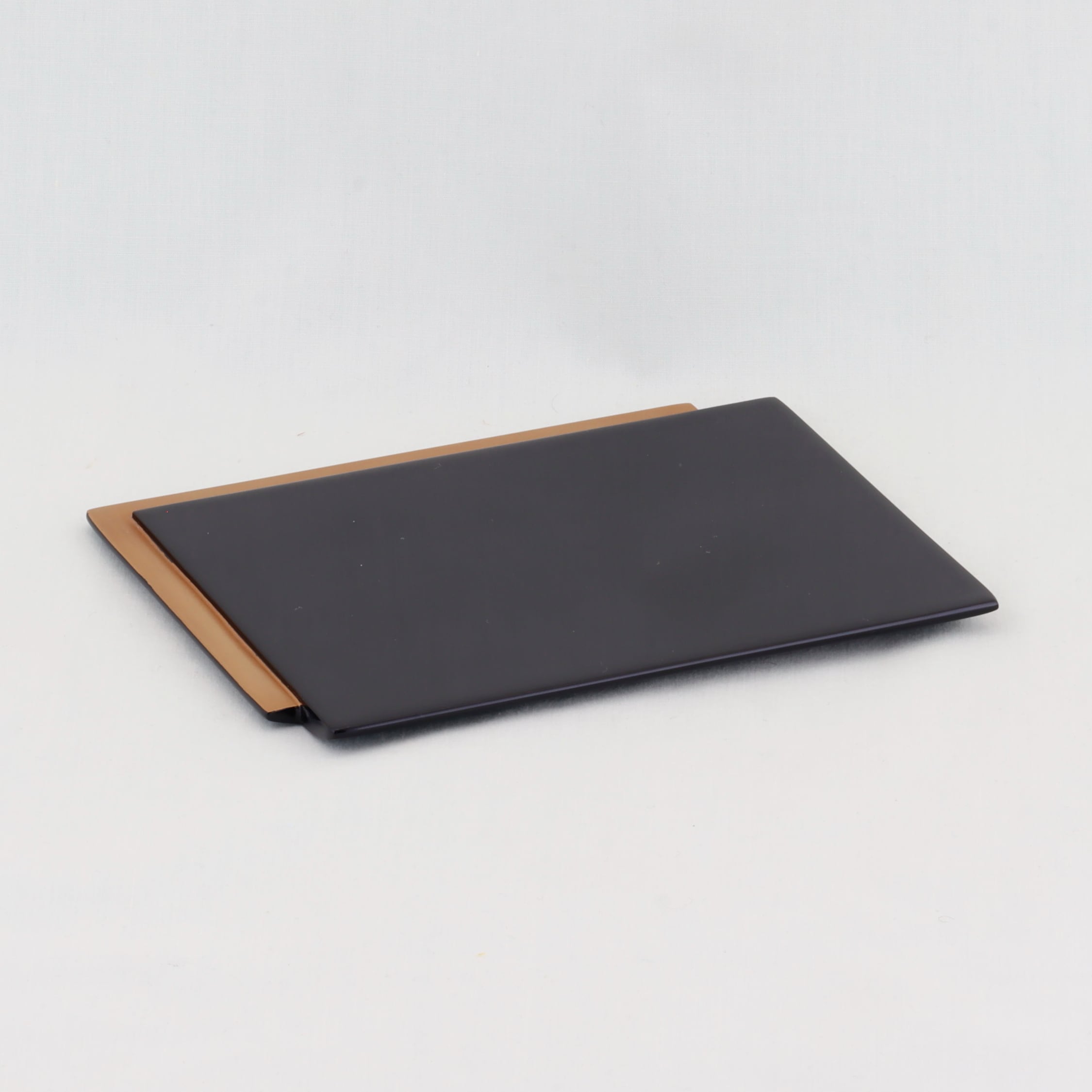 1505 輪島塗 銘々皿／色紙形／総黒塗／金縁蒔絵／五枚組 | 輪島塗 加藤