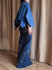 sculptural sleeve remake dungaree shirt-5172-8