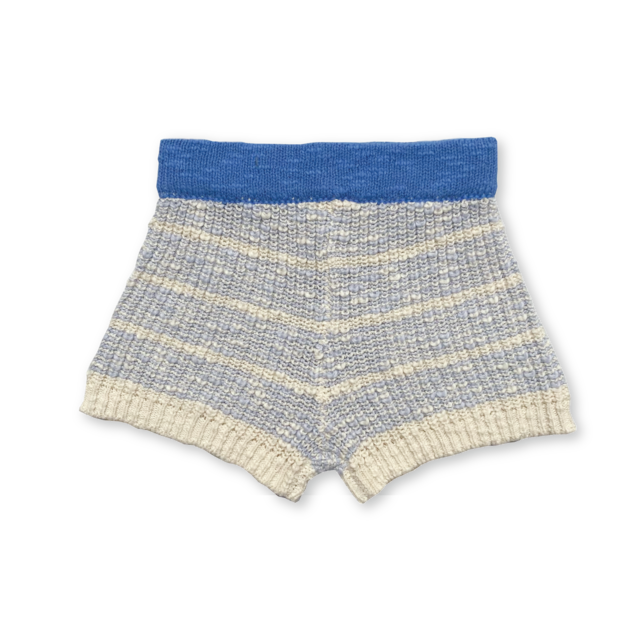 Grown / Organic Textured Rib Shorts - Aqua/Milk + Marine (1,2,3)