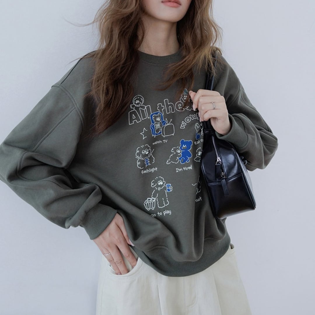 embroidered graphic sweatshirt