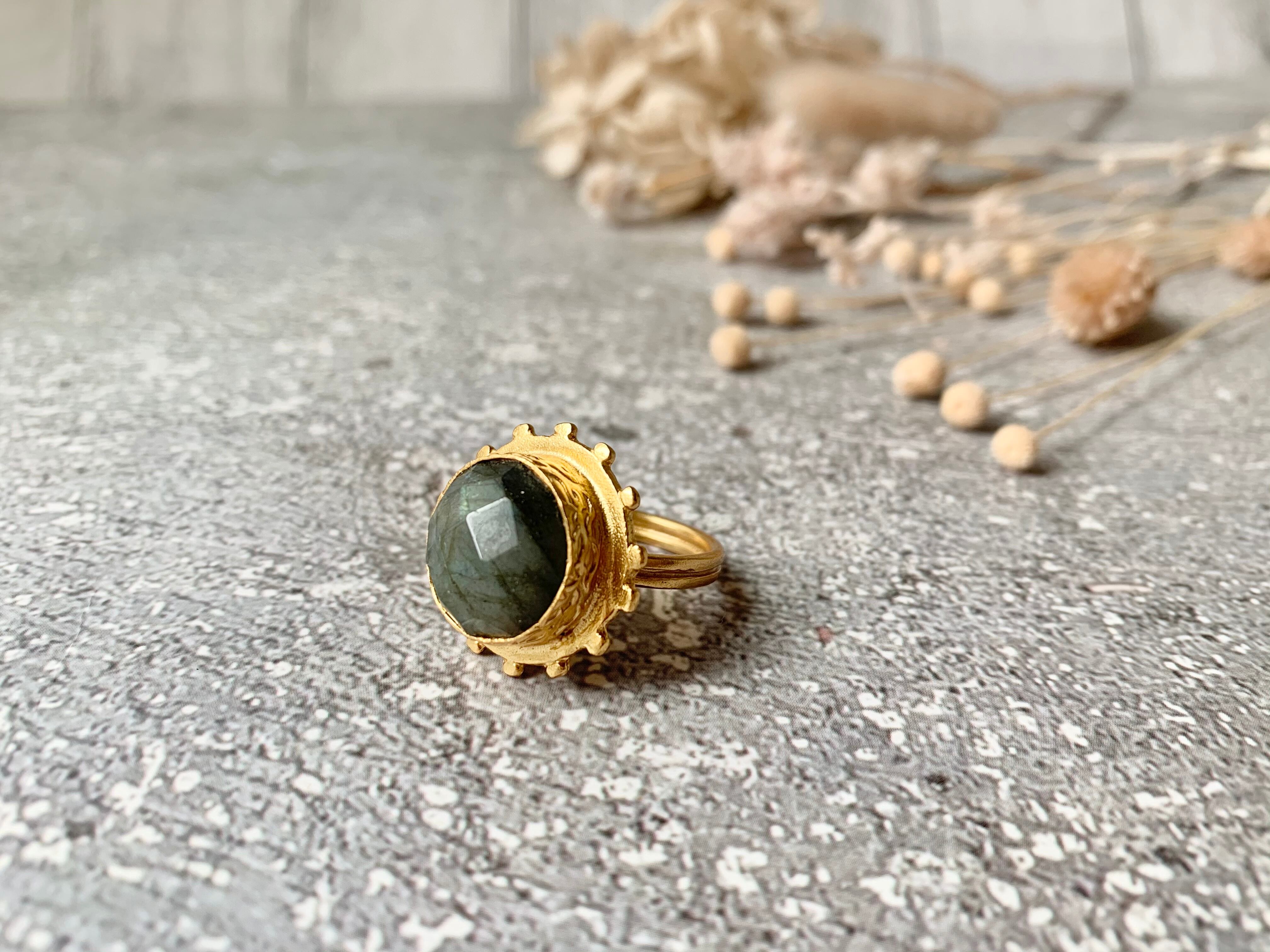 トルコ天然石リング3K