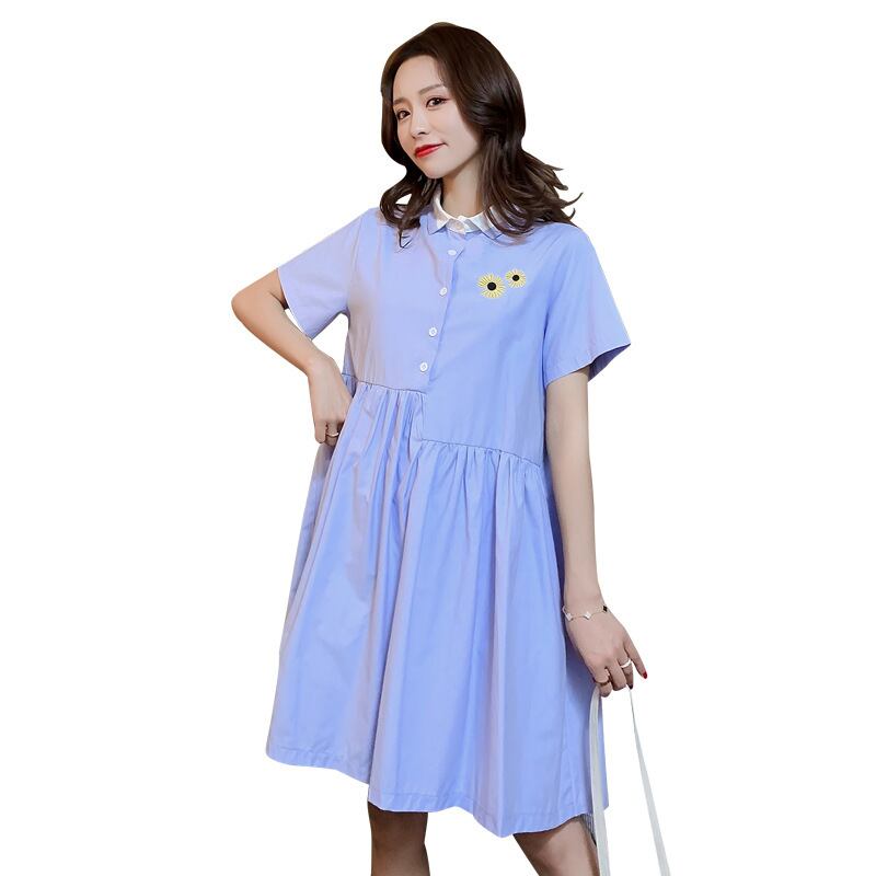【新作】【送料無料】 マタニティドレス2020夏の新しい綿とリネンのデイジー刺繡ドレス小さな新鮮なミドル丈のマタニティドレス-アリババ コットン 刺繍 サマー 夏物 expec210456853300