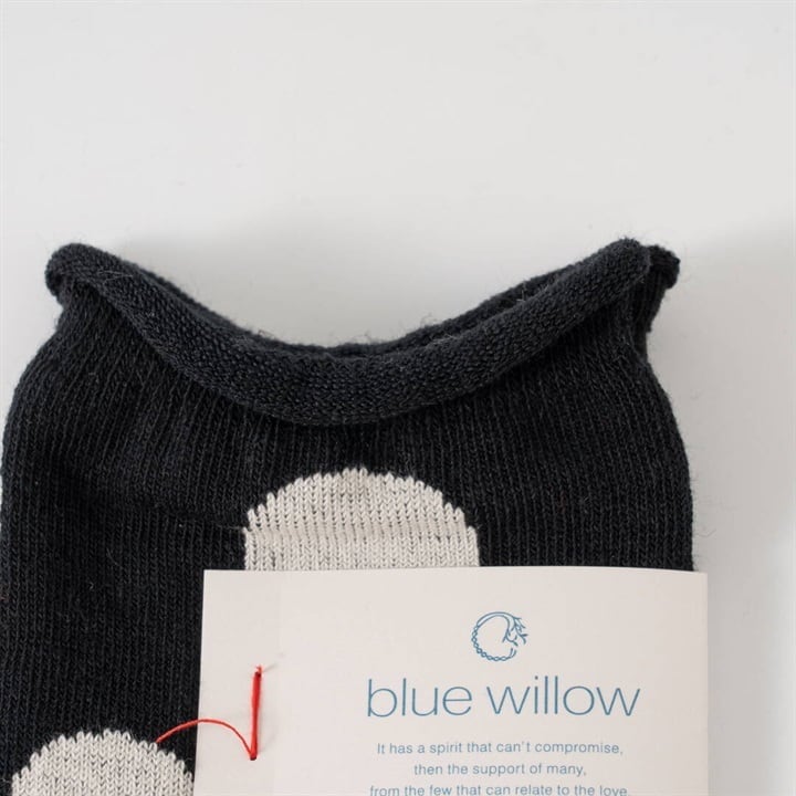 【blue willow】ドットソックス｜コットンリネン