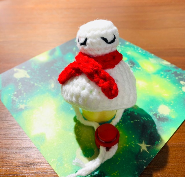 雪だるま 編み物帽子