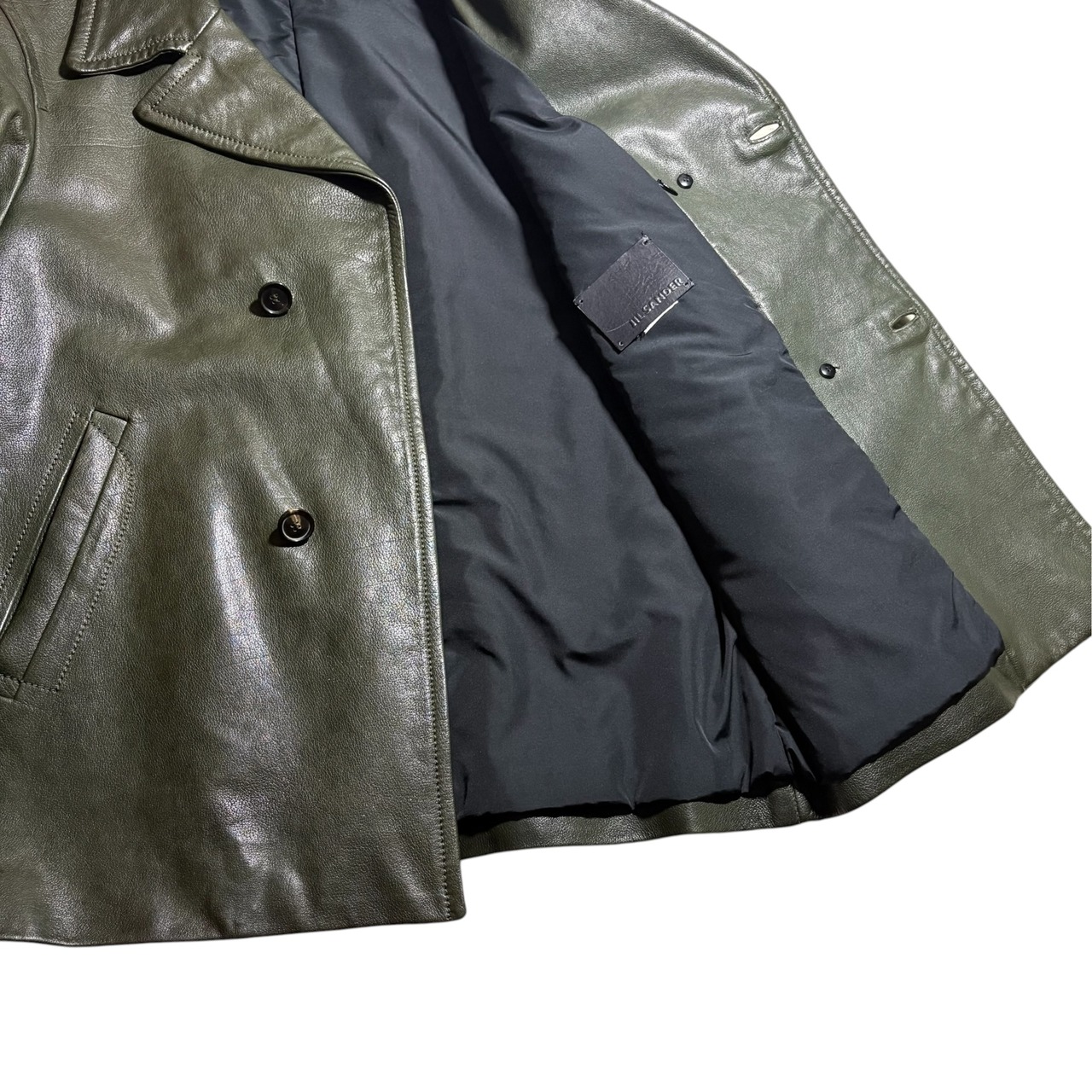 JIL SANDER double breasted leather coat