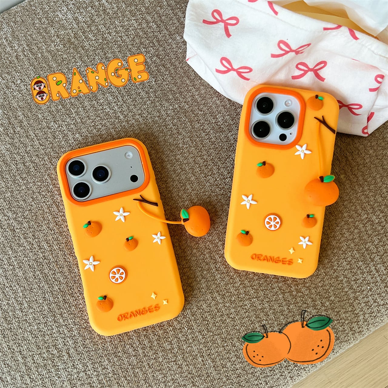 みかん iPhone 17 16 15 14 13 ケース シリコン 可愛い 蜜柑 ミカン