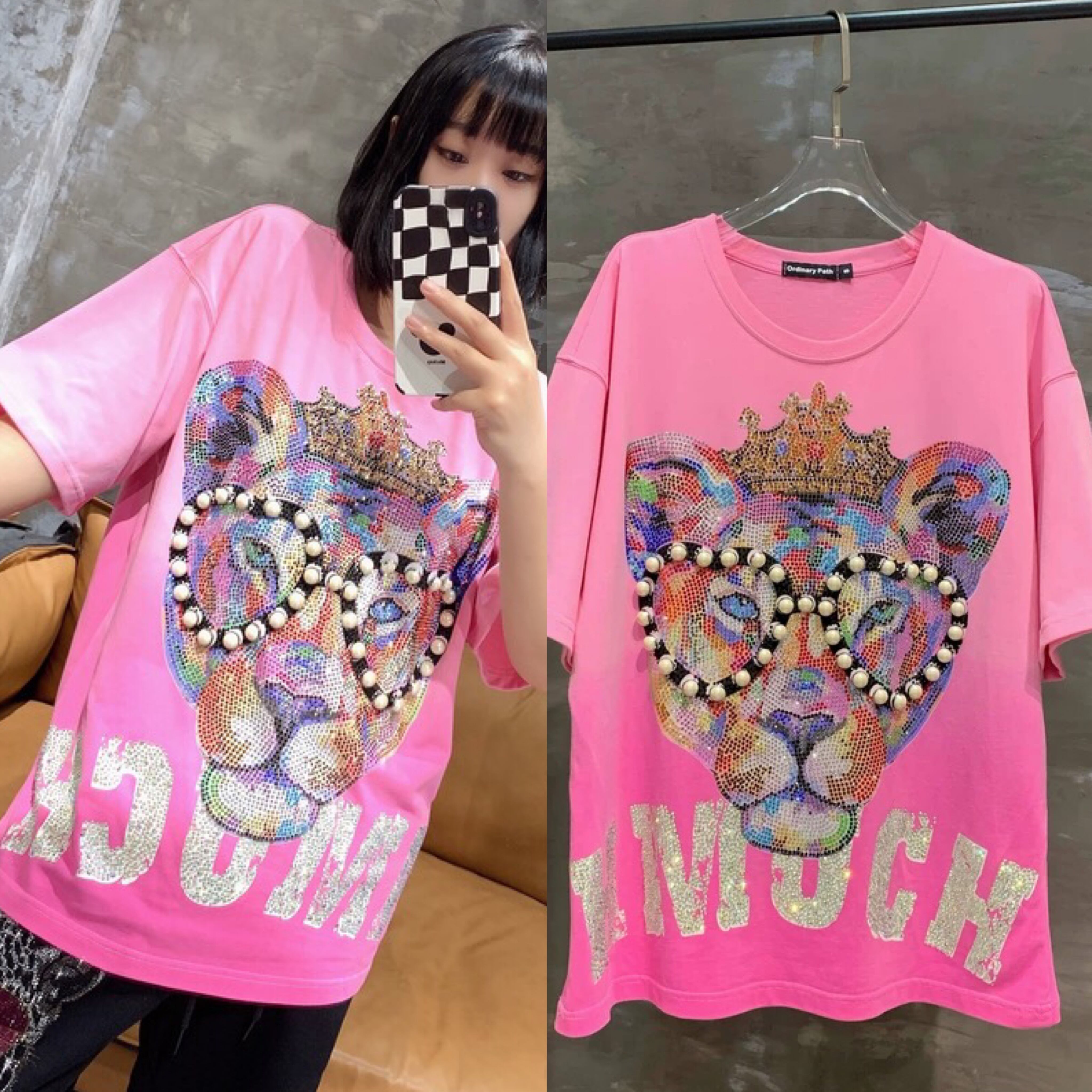 Bamboo2 ピンク スタッズ キラキラ Tシャツ fdeffb881a77aadc4c5908424216f4