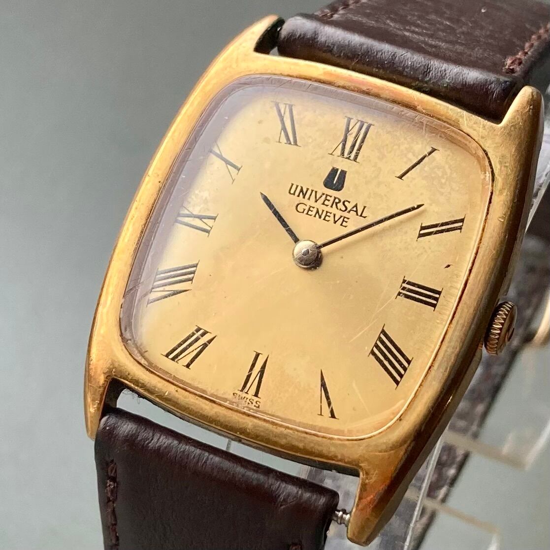 動作品】ユニバーサル・ジュネーブ アンティーク 腕時計 手巻き メンズ  