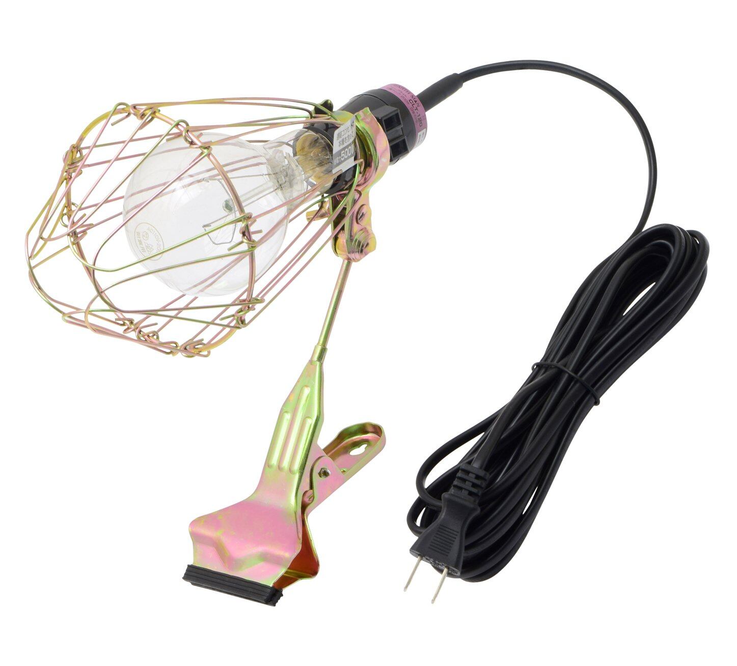 【特価処分】高儀(Takagi) EARTH MAN クリップライト 200W 耐震球 CLT-120【連結コンセント付】【口径E26】【照射角度調整】作業用 工事用 現場 ライト 照明 投光器 植物育成 たかぎ TAKAGI