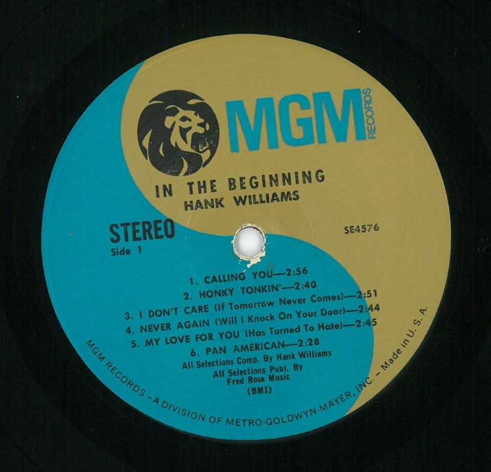 Hank Williams in the Beginning   LP