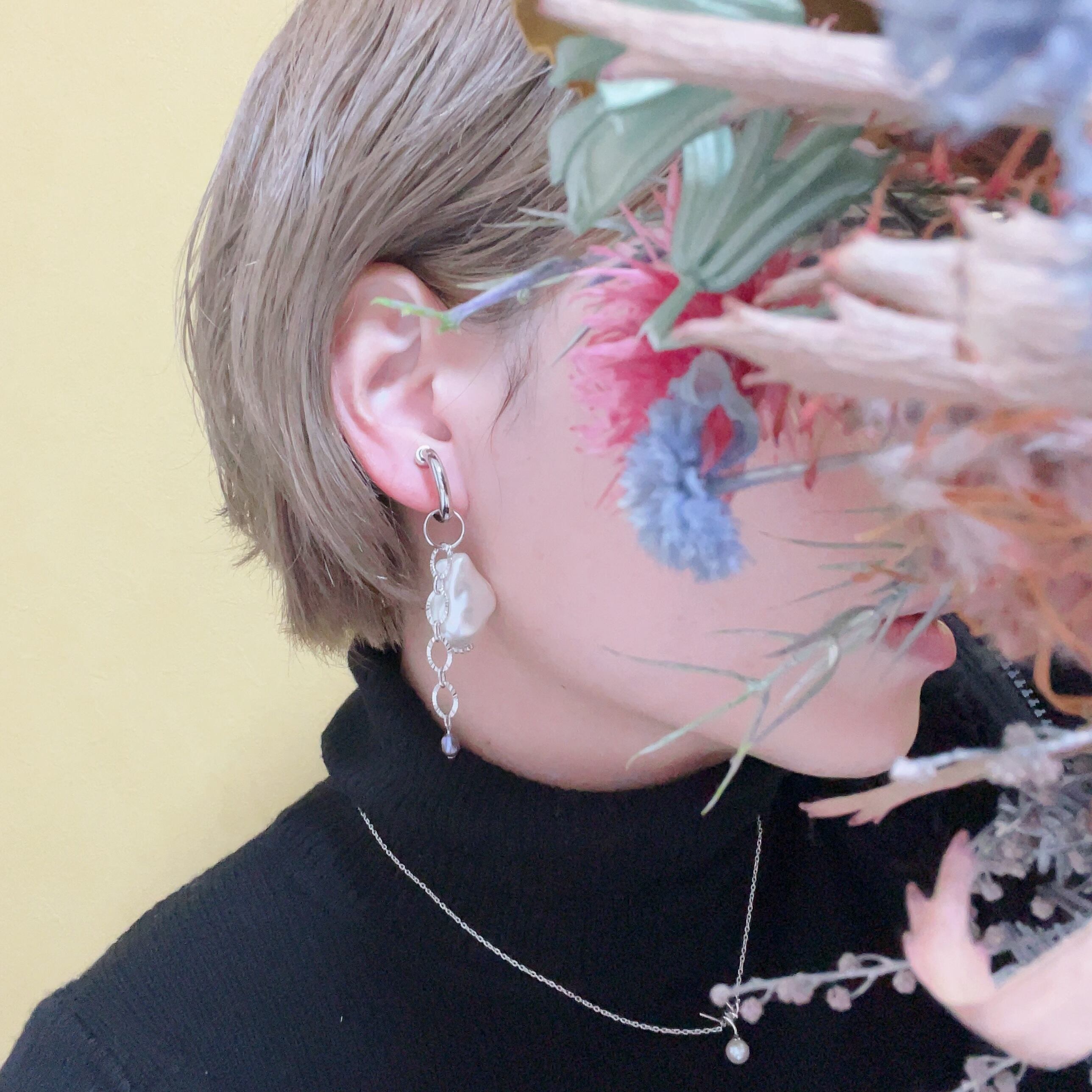 いびつパールチェーンピアス | cheeeky