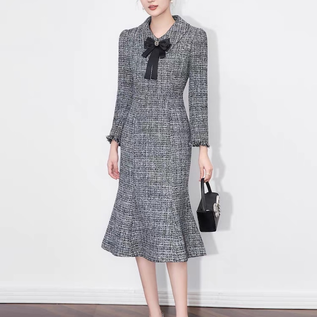 Luxury Elegant Tweed Mermaid Dress 30004