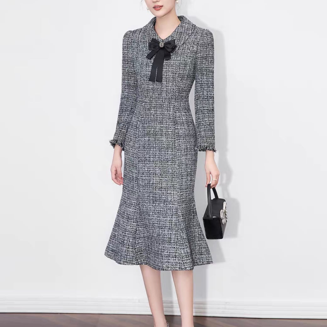 Luxury Elegant Tweed Mermaid Dress 30004