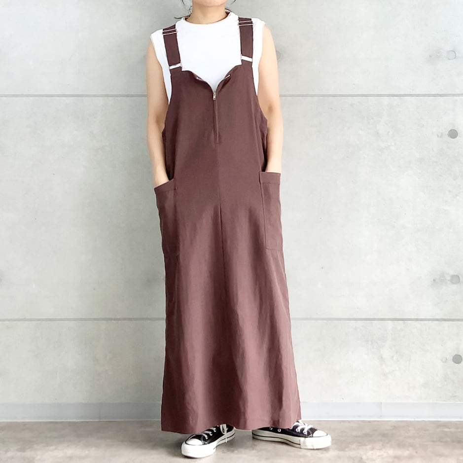カルゼ フロントZIPジャンパースカート｜細見えIライン | AUG ONLINE