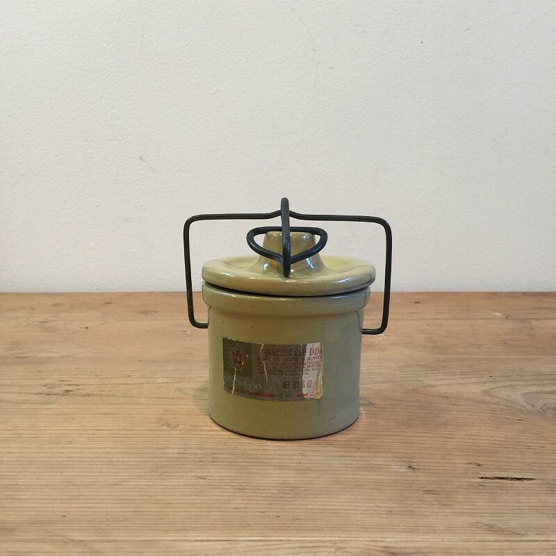 ビンテージ 1970 年代 陶器ポットJar(S)ベージュ