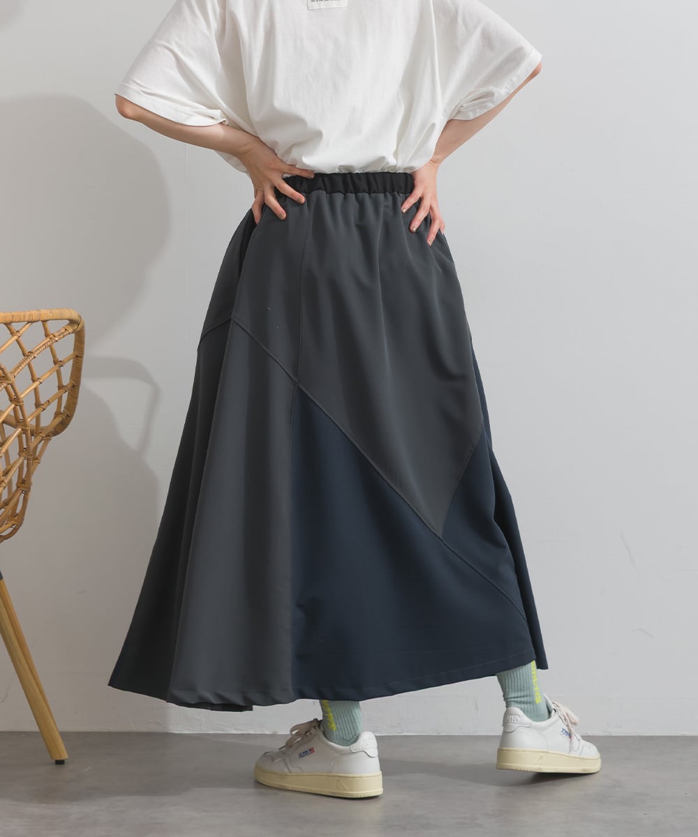 K262012 【接触冷感シリーズ】 アシメトリー切替スカート / Cool Touch